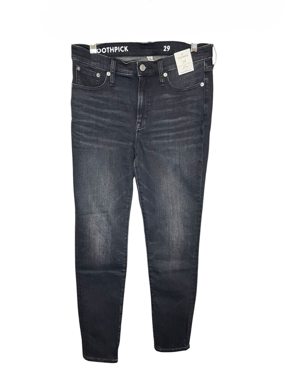 J. Crew 9” Toothpick Charcoal Wash Size 29 NWT